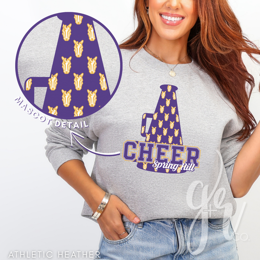Bronco Cheer Megaphone (Tees+Sweatshirts)