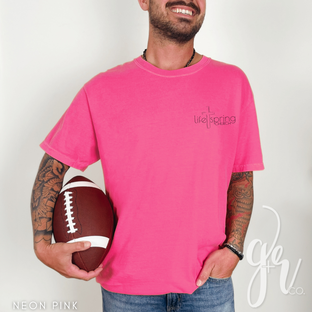 Life Spring Pocket Logo Tee - Neon Pink