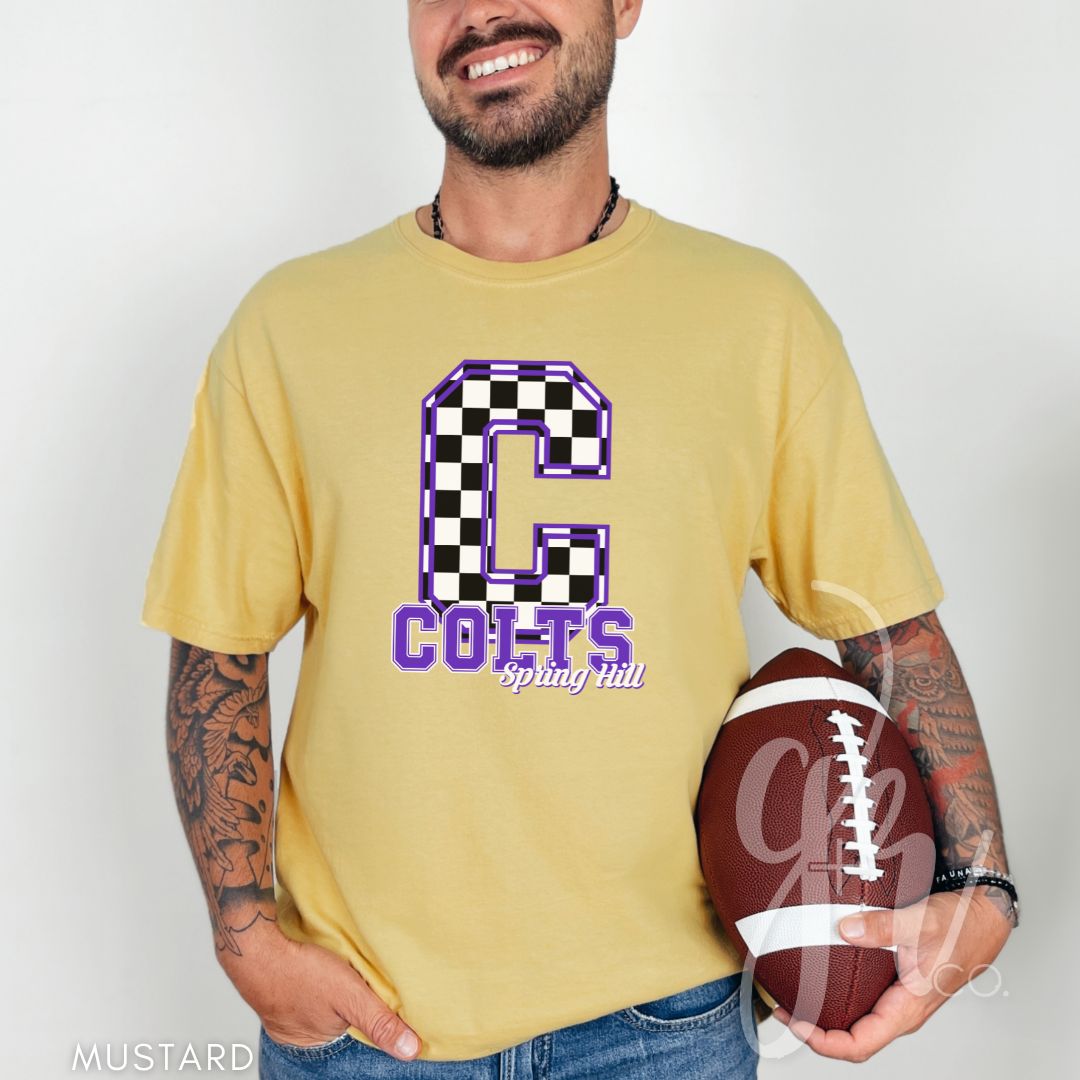 Spring Hill Colts - Checkered (Tees+Sweatshirts)