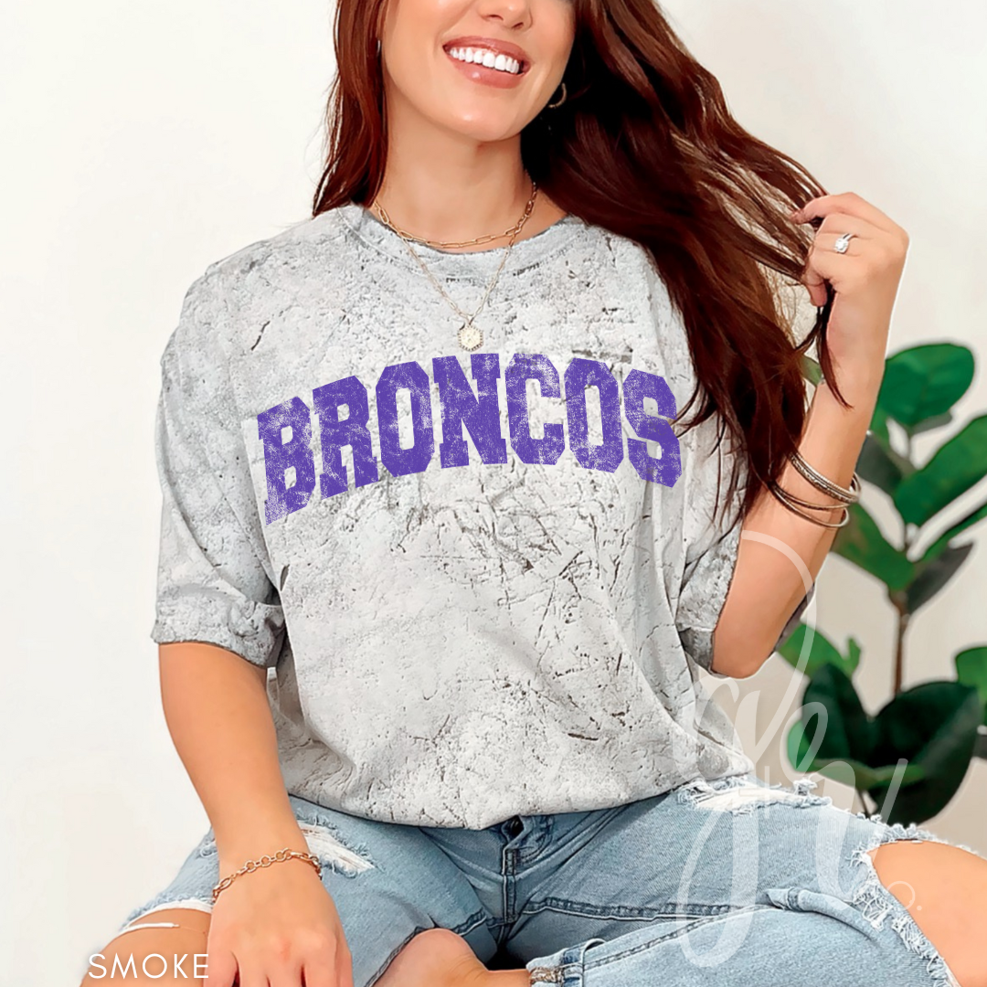 NEW! Distressed Varsity Broncos (Tees+Sweatshirts)