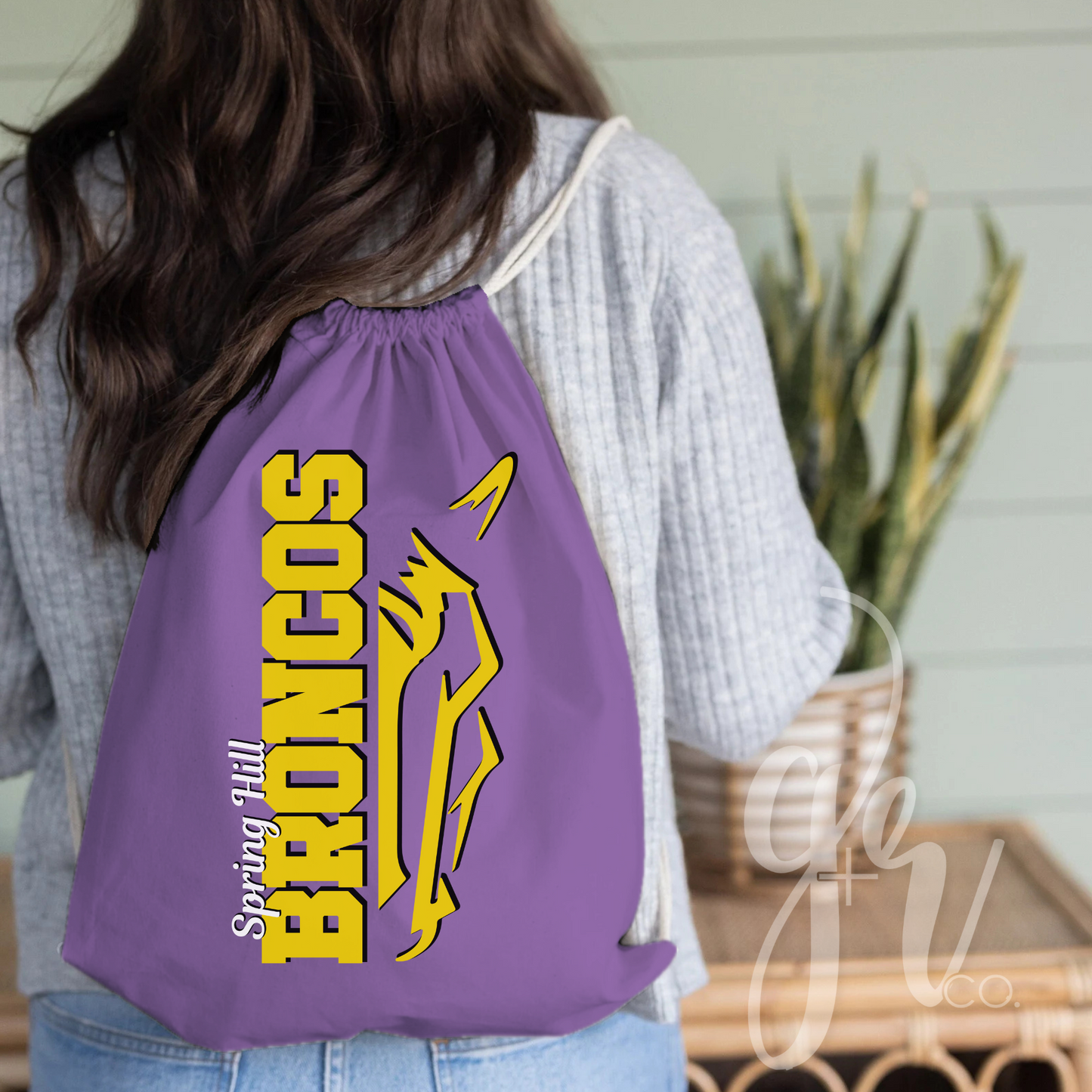 Sample School Spirit Drawstring Bag