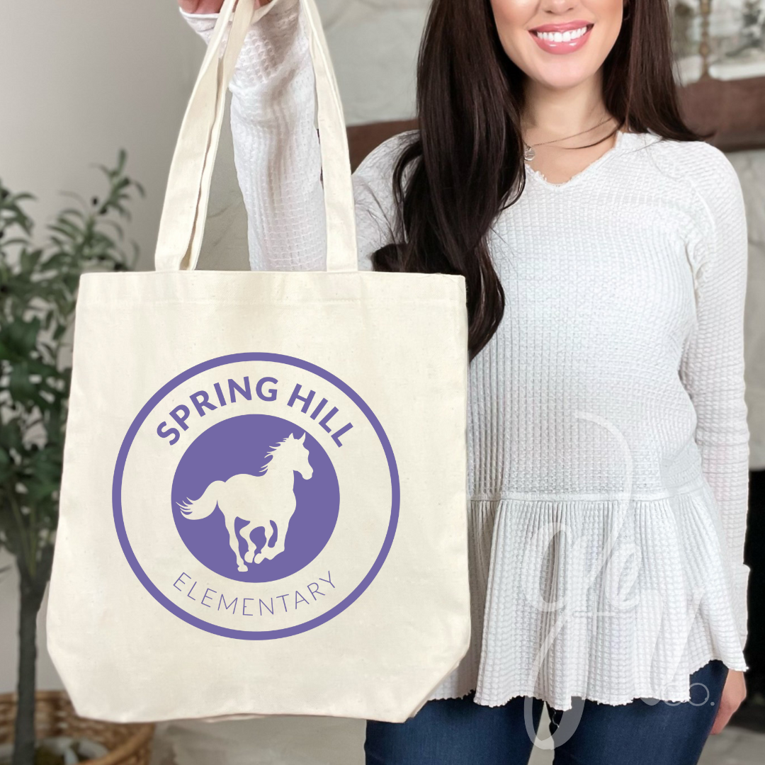 Sample School Spirit Canvas Tote Bags