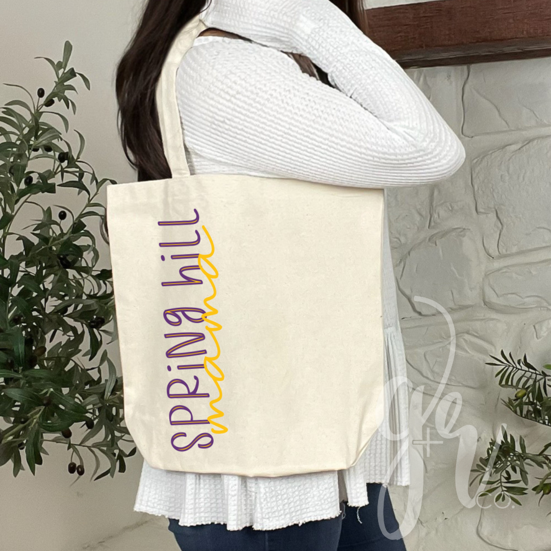 Sample School Spirit Canvas Tote Bags
