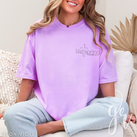 Life Spring Pocket Logo Tee - Neon Violet