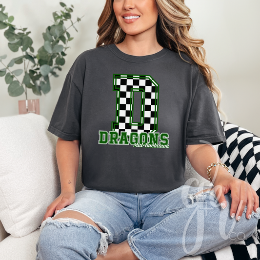 Sample School Spirit Checkered Initials