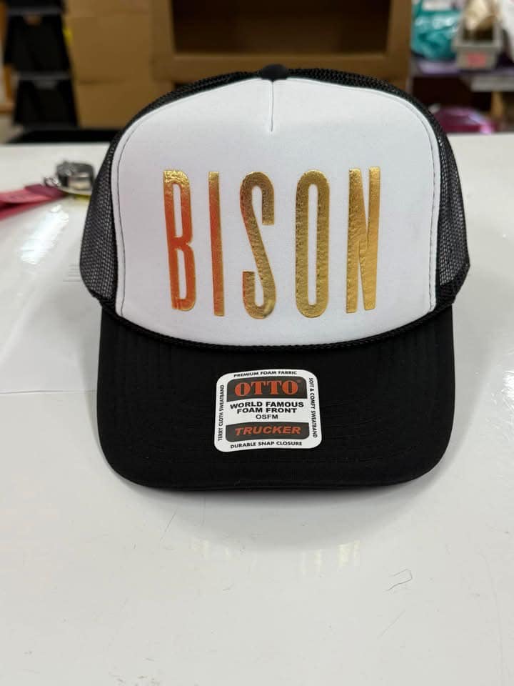 Sample School Spirit Metallic Print Foam Trucker Hat (Adult Only)