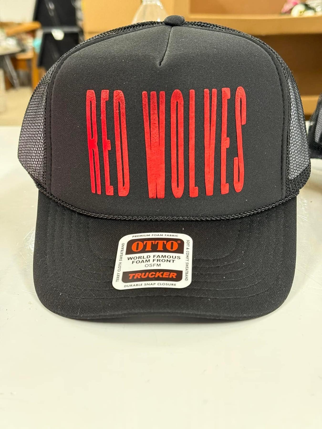 Sample School Spirit Metallic Print Foam Trucker Hat (Adult Only)