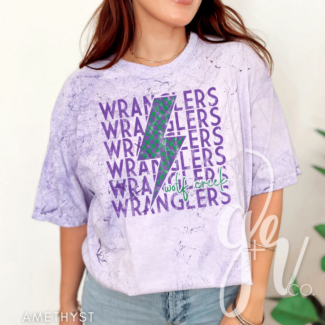 Checkered Bolt Wranglers (Tees+Sweatshirts)