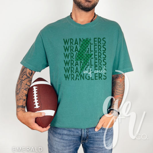 Checkered Bolt Wranglers (Tees+Sweatshirts)