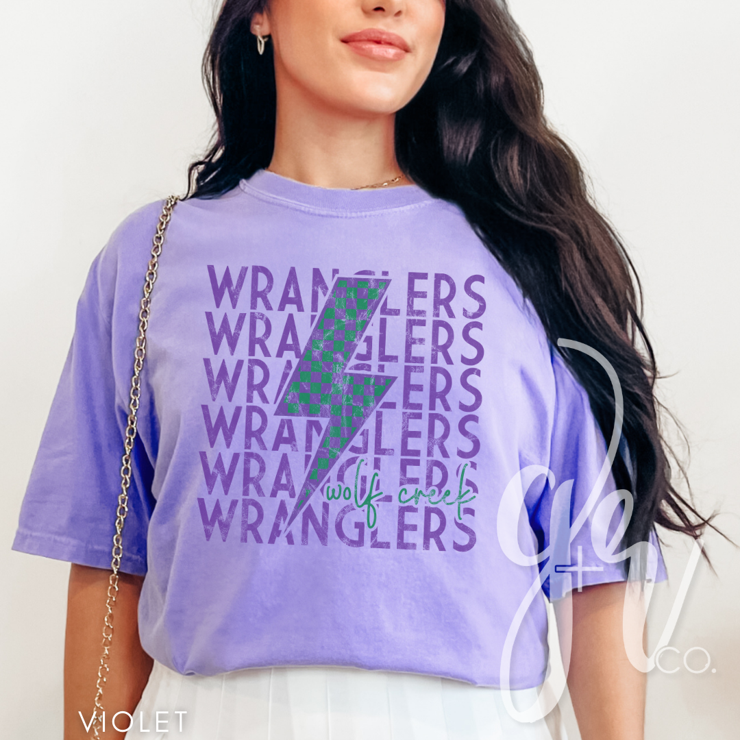 Checkered Bolt Wranglers (Tees+Sweatshirts)