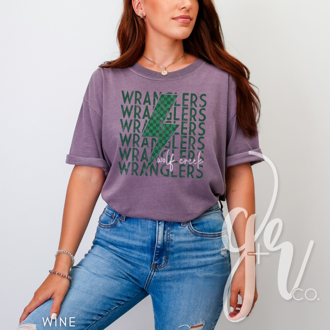 Checkered Bolt Wranglers (Tees+Sweatshirts)