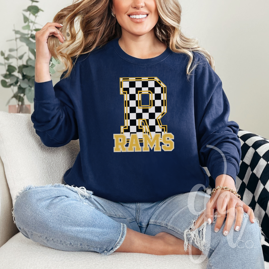 Sample School Spirit Checkered Initials