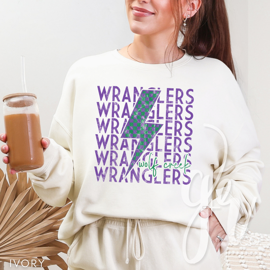 Checkered Bolt Wranglers (Tees+Sweatshirts)