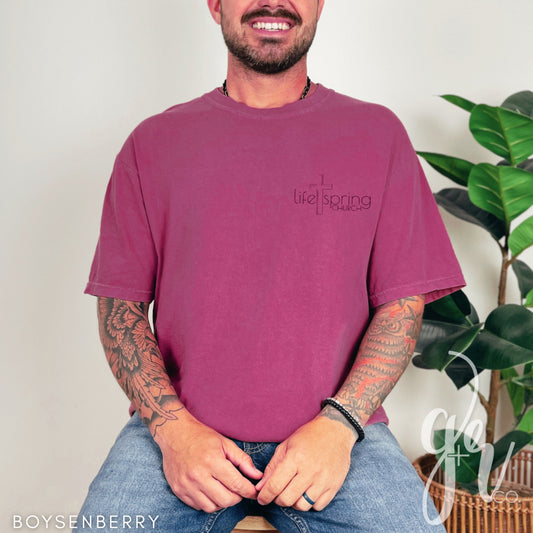 Life Spring Pocket Logo Tee - Boysenberry