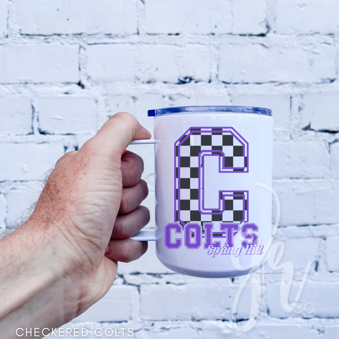 Sample School Spirit Travel Mugs (Multiple Designs)