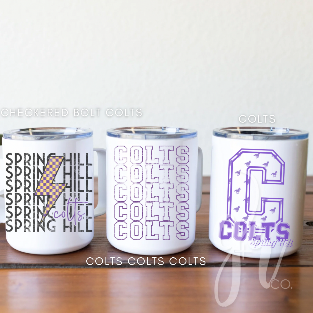 Sample School Spirit Travel Mugs (Multiple Designs)