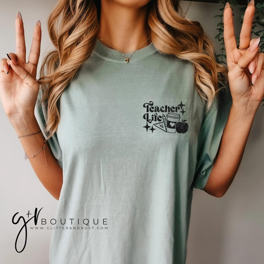 Retro Teacher Pocket Tee
