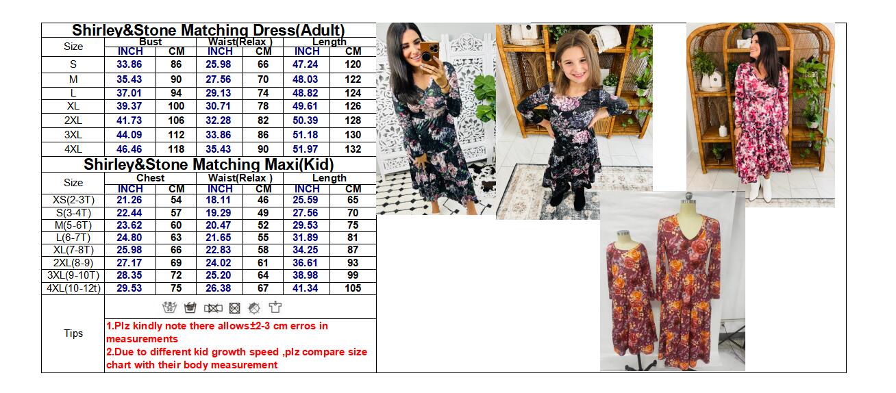 Matching Tiered Floral Dress in Berry (RTS)