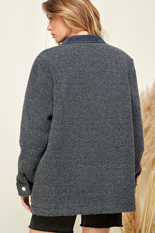 Vail Sherpa Jacket in Grey (RTS)