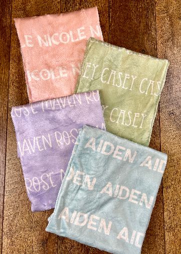 Custom Name Plush Minky Blankets