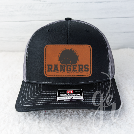 Rangers Leather Patch Trucker Hat