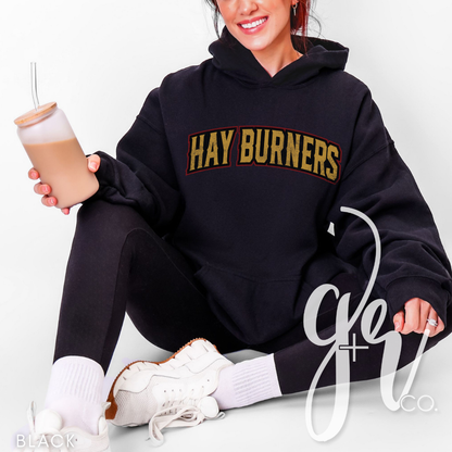 Hay Burners Distressed Varsity (Tees+Sweatshirts)