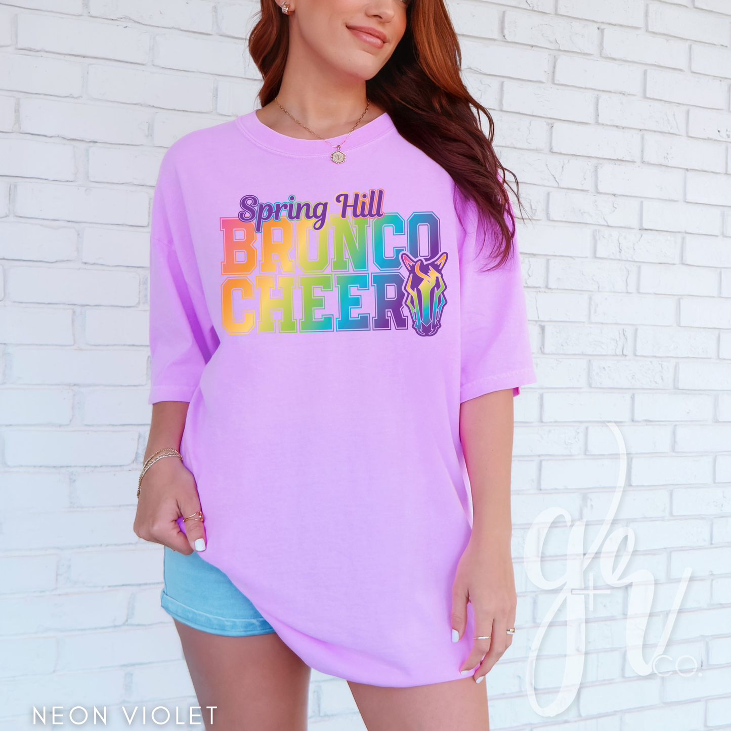 Bronco Cheer Varsity - Neon (Tees+Sweatshirts)