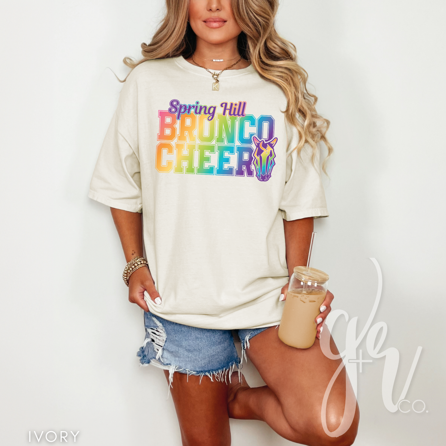 Bronco Cheer Varsity - Neon (Tees+Sweatshirts)