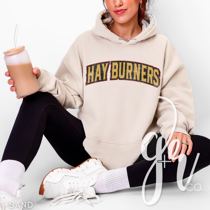 Hay Burners Distressed Varsity (Tees+Sweatshirts)