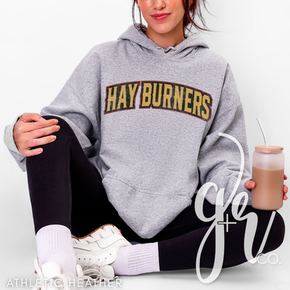 Hay Burners Distressed Varsity (Tees+Sweatshirts)