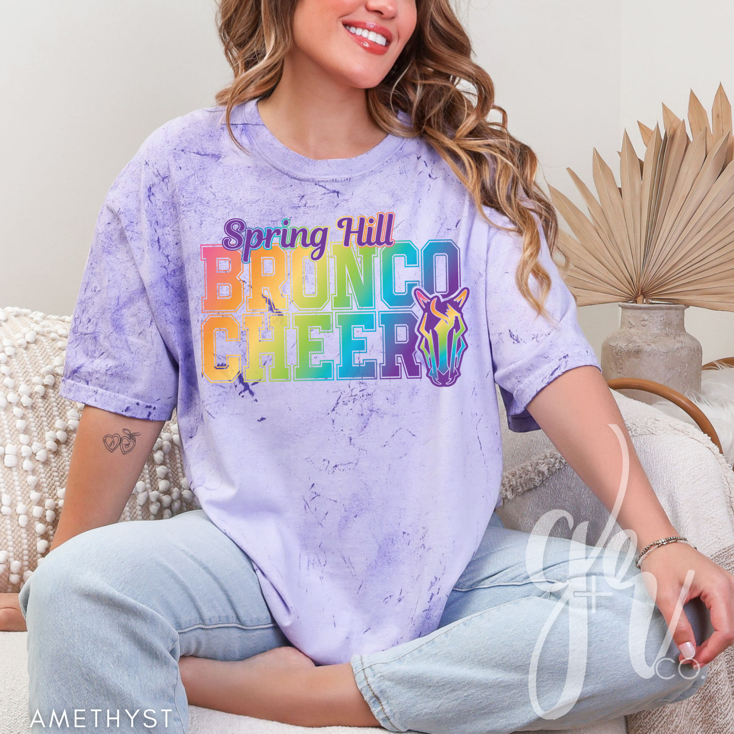 Bronco Cheer Varsity - Neon (Tees+Sweatshirts)