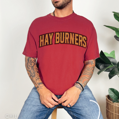 Hay Burners Distressed Varsity (Tees+Sweatshirts)