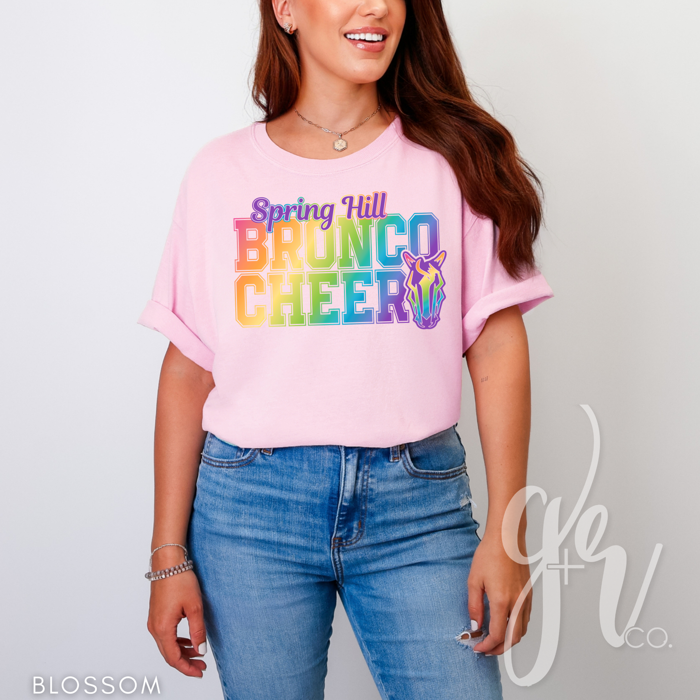 Bronco Cheer Varsity - Neon (Tees+Sweatshirts)