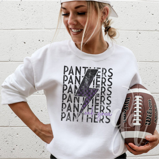 Sample School Spirit Checkered Bolt