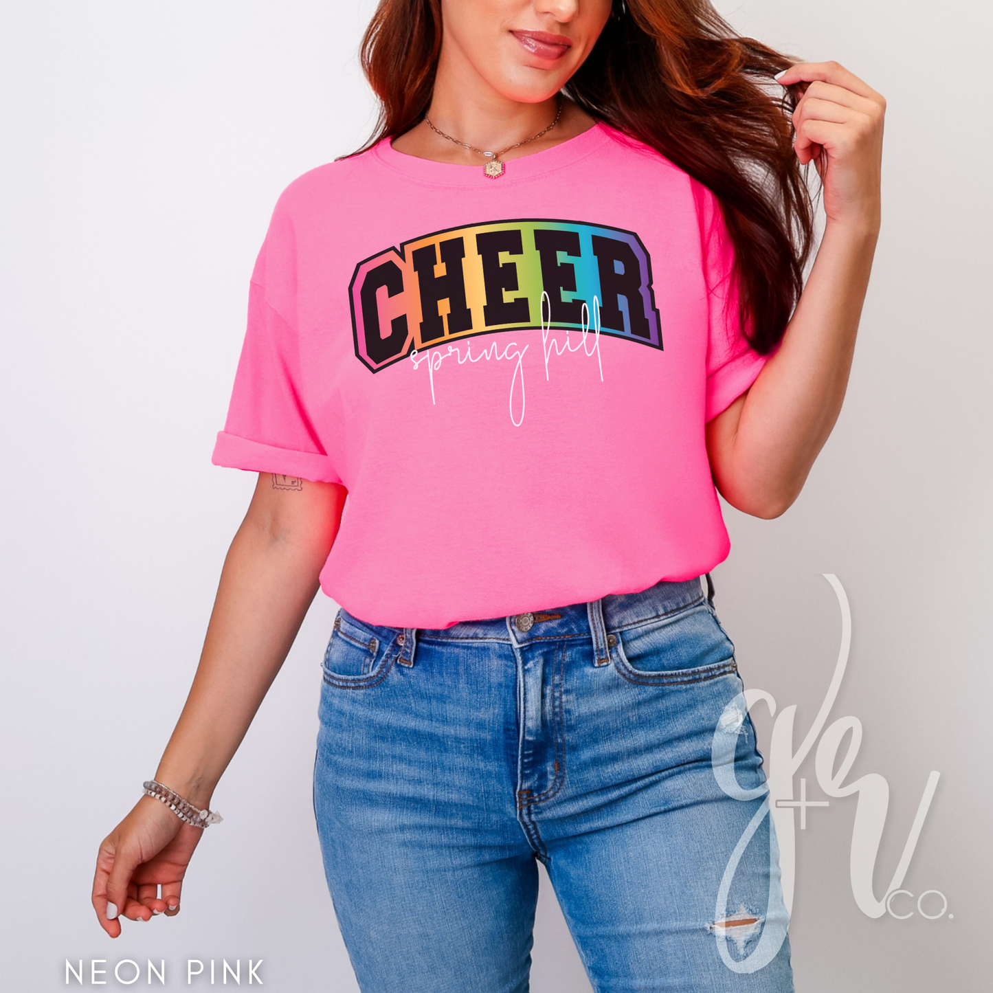 Spring Hill Cheer Varsity Rainbow (Tees+Sweatshirts)