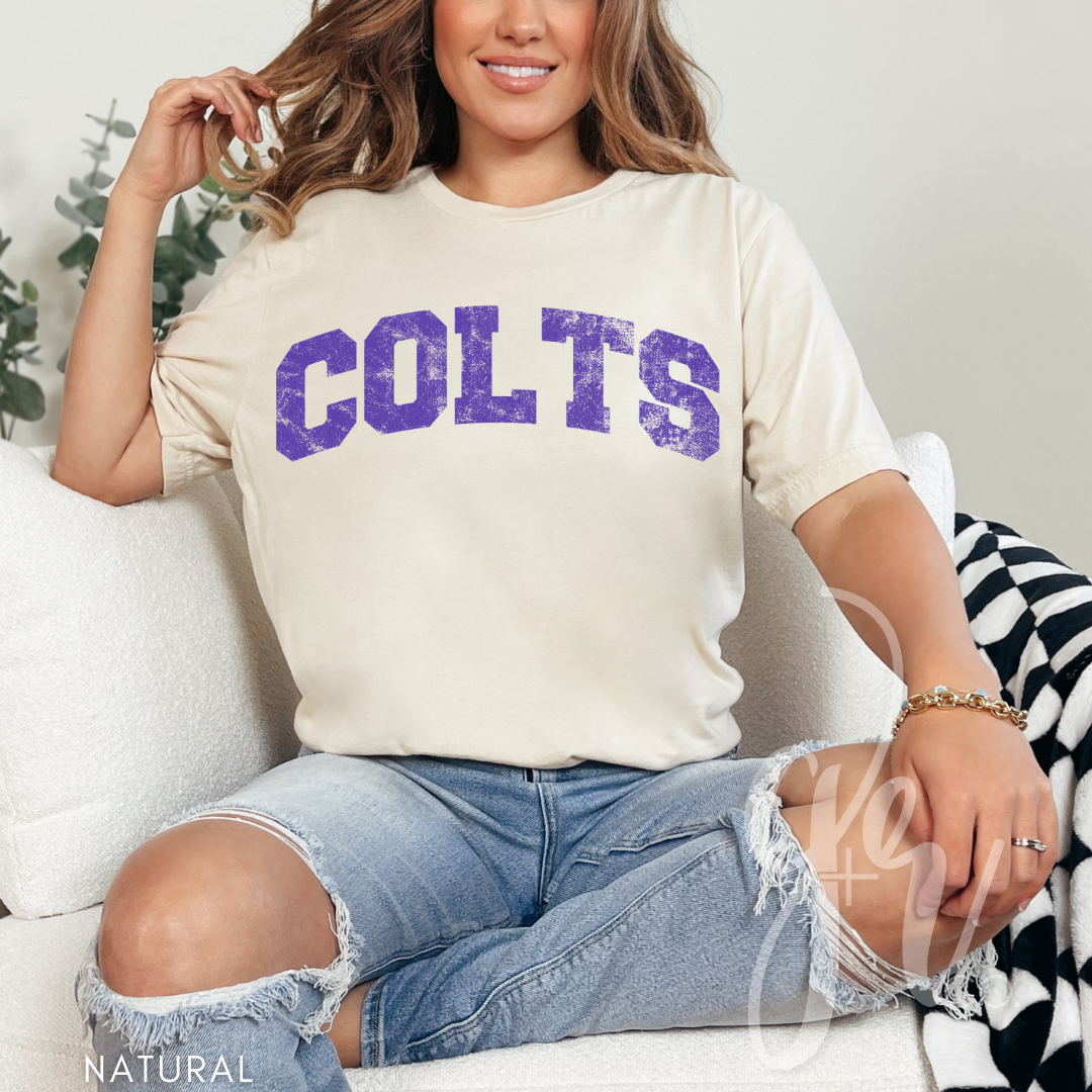 NEW! Distressed Varsity Colts (Tees+Sweatshirts)