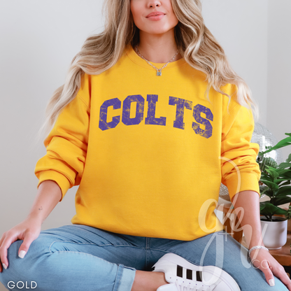 NEW! Distressed Varsity Colts (Tees+Sweatshirts)