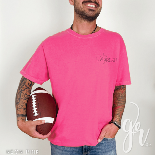 Life Spring Pocket Logo Tee - Neon Pink