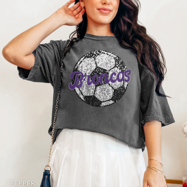 Broncos Faux Sequin Soccer