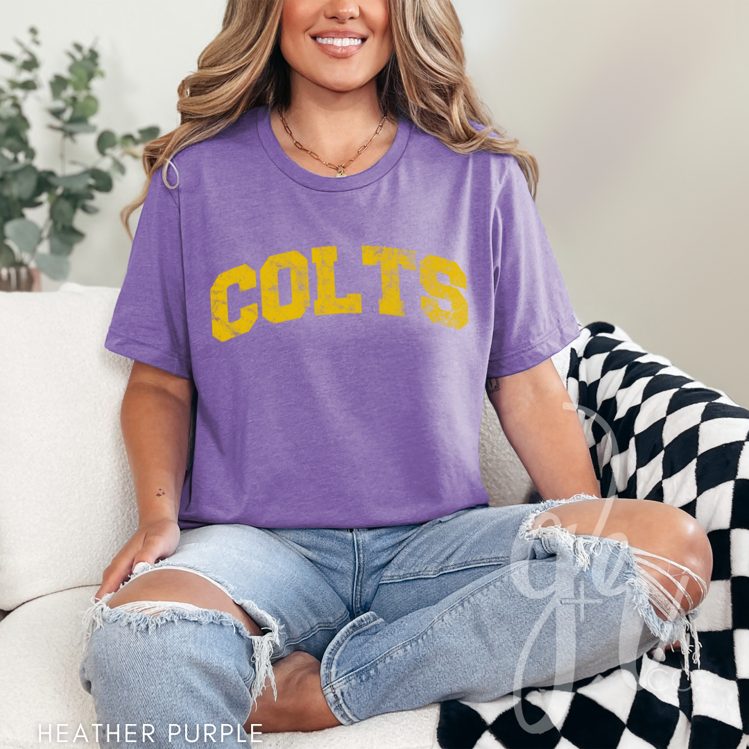 NEW! Distressed Varsity Colts (Tees+Sweatshirts)
