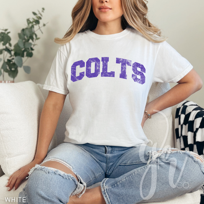 NEW! Distressed Varsity Colts (Tees+Sweatshirts)