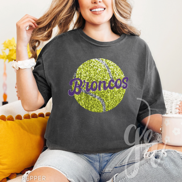 Broncos Faux Sequin Tennis
