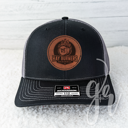 Hay Burners Leather Patch Trucker Hat