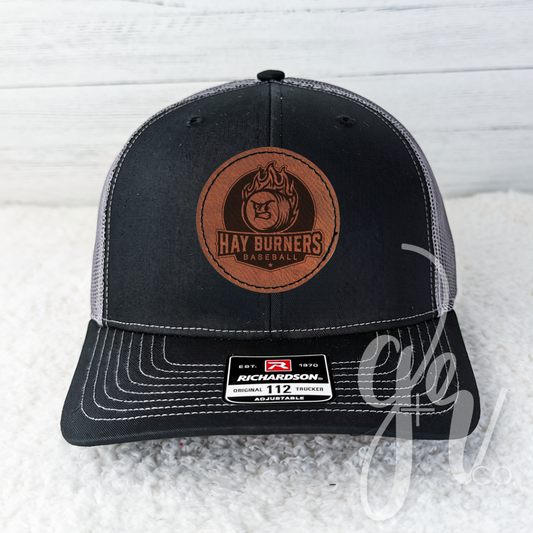 Hay Burners Leather Patch Trucker Hat