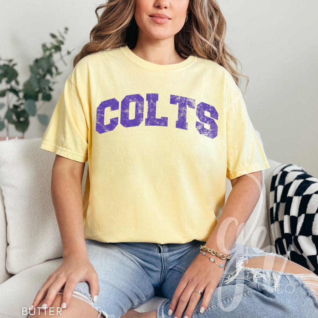 NEW! Distressed Varsity Colts (Tees+Sweatshirts)