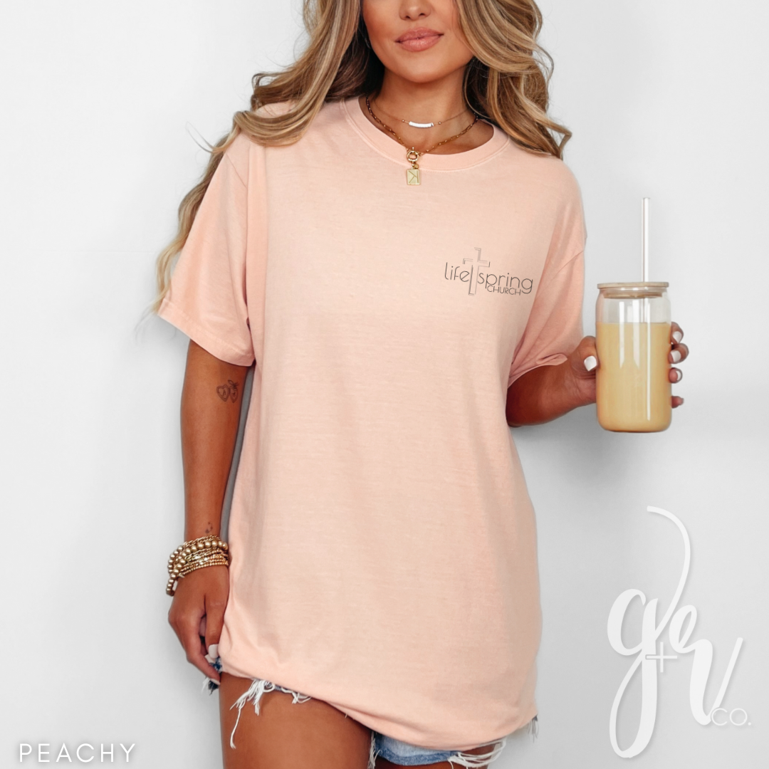 Life Spring Pocket Logo Tee - Peachy