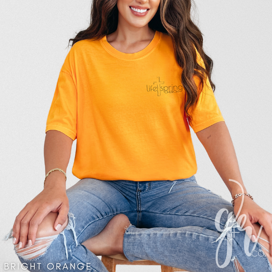 Life Spring Pocket Logo Tee - Bright Orange