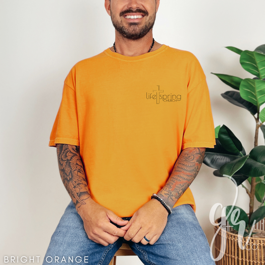 Life Spring Pocket Logo Tee - Bright Orange