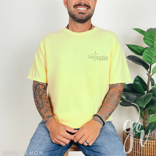 Life Spring Pocket Logo Tee - Neon Lemon
