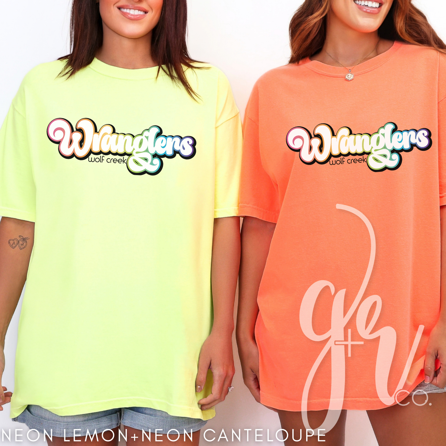 Retro Rainbow Wranglers (Tees+Sweatshirts)